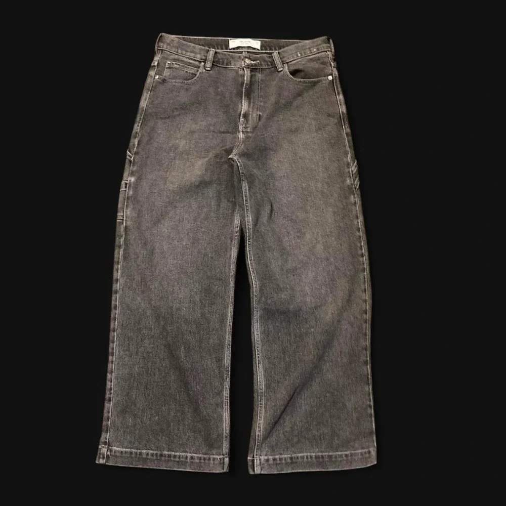 Hollister Super baggy grey wide leg carpenter jeans y2k skater Men's 34/30